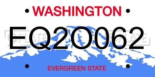 EQ2O062 Washington License Plate