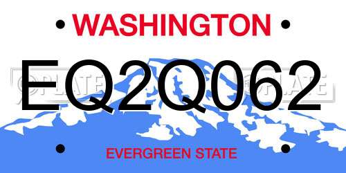EQ2Q062 Washington License Plate