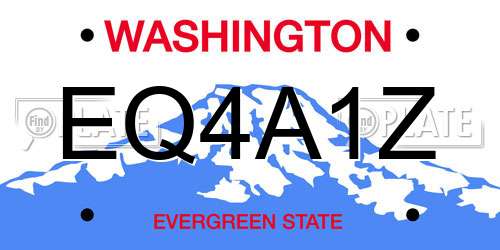 EQ4A1Z Washington License Plate