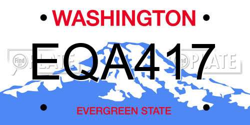 EQA417 Washington License Plate