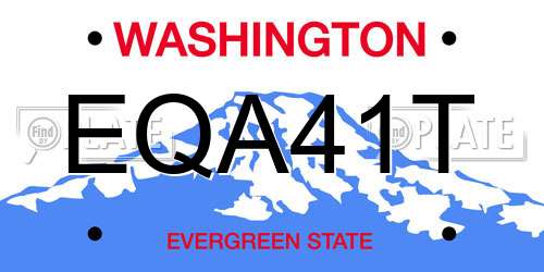 EQA41T Washington License Plate