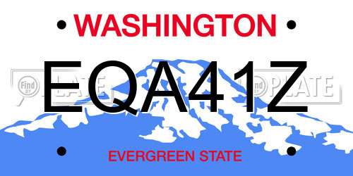 EQA41Z Washington License Plate