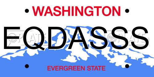 EQDASSS Washington License Plate