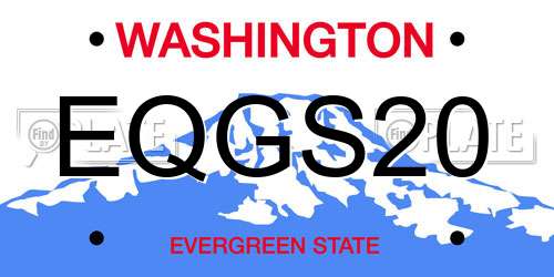 EQGS20 Washington License Plate