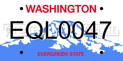 EQL0047 Washington License Plate