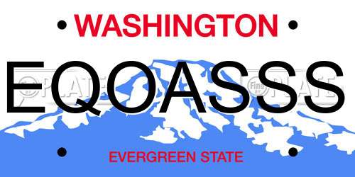 EQOASSS Washington License Plate
