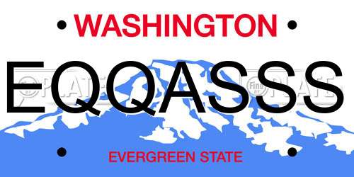 EQQASSS Washington License Plate