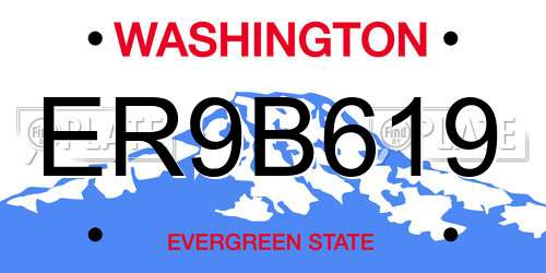 ER9B619 Washington License Plate