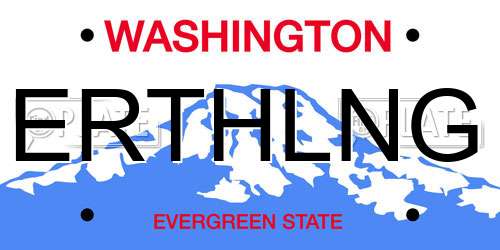 ERTHLNG Washington License Plate