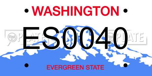 ES0040 Washington License Plate