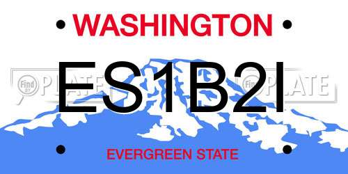 ES1B2I Washington License Plate