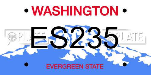 ES235 Washington License Plate