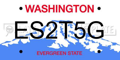 ES2T5G Washington License Plate
