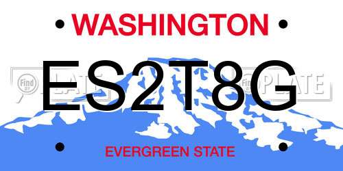 ES2T8G Washington License Plate