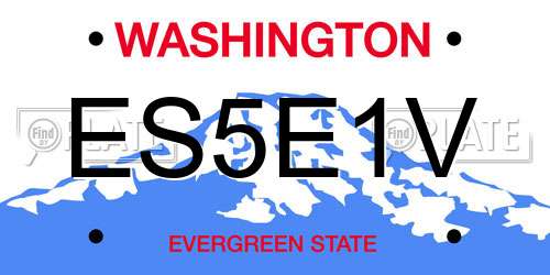 ES5E1V Washington License Plate