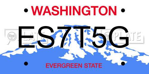 ES7T5G Washington License Plate
