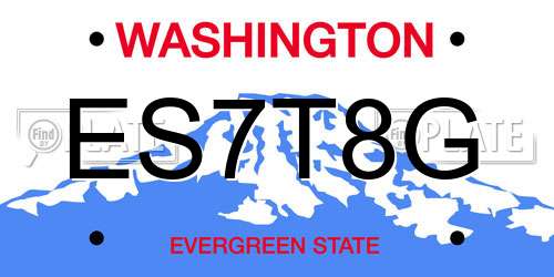 ES7T8G Washington License Plate