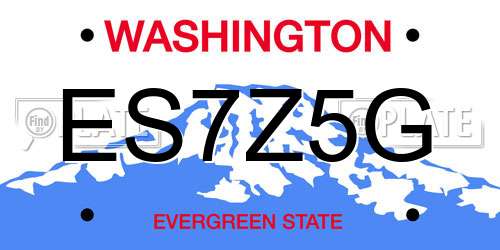 ES7Z5G Washington License Plate