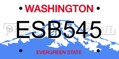 ESB545 Washington License Plate