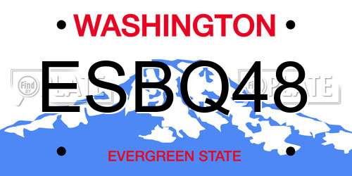 ESBQ48 Washington License Plate