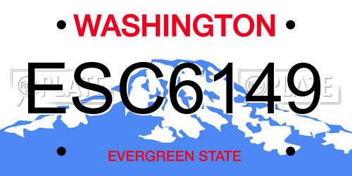ESC6149 Washington License Plate