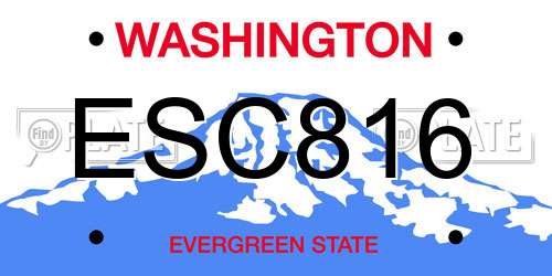 ESC816 Washington License Plate