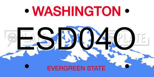 ESD04O Washington License Plate