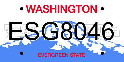 ESG8046 Washington License Plate