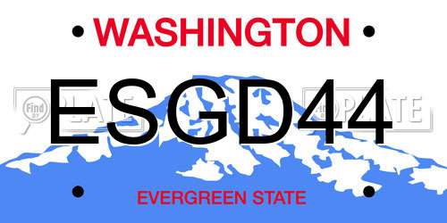 ESGD44 Washington License Plate