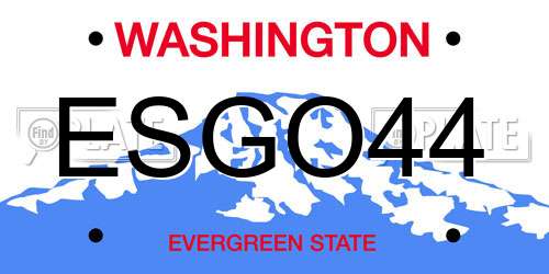 ESGO44 Washington License Plate