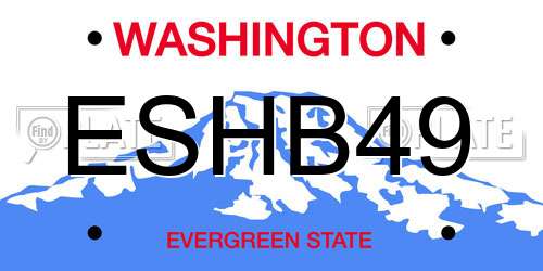 ESHB49 Washington License Plate