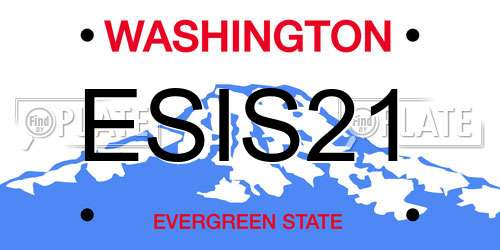 ESIS21 Washington License Plate