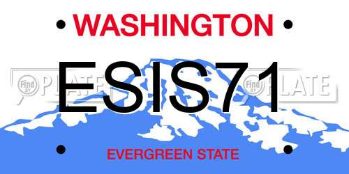 ESIS71 Washington License Plate