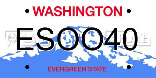 ESOO40 Washington License Plate