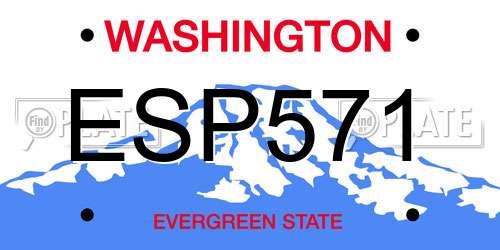 ESP571 Washington License Plate