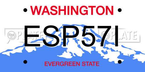 ESP57I Washington License Plate