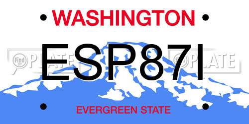 ESP87I Washington License Plate