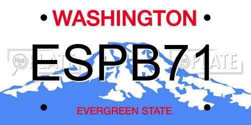 ESPB71 Washington License Plate
