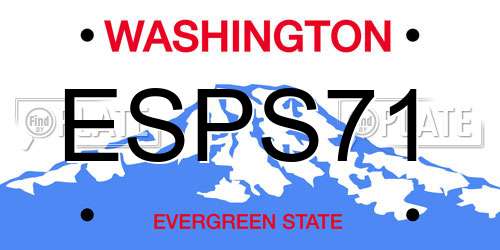ESPS71 Washington License Plate