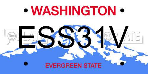 ESS31V Washington License Plate
