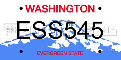 ESS545 Washington License Plate