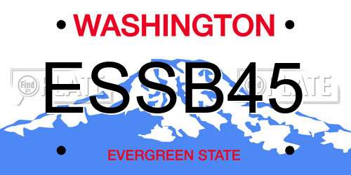 ESSB45 Washington License Plate