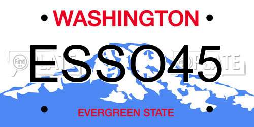 ESSO45 Washington License Plate