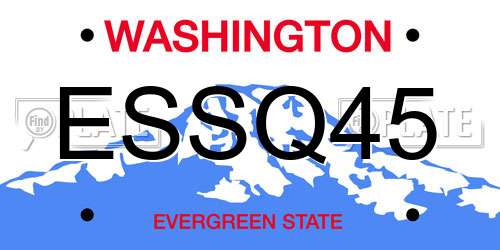 ESSQ45 Washington License Plate
