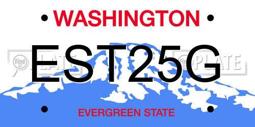 EST25G Washington License Plate