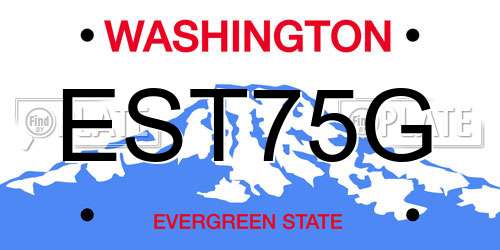 EST75G Washington License Plate
