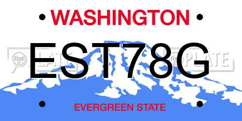 EST78G Washington License Plate