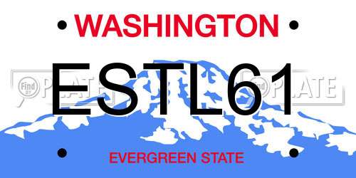 ESTL61 Washington License Plate