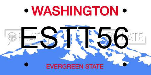 ESTT56 Washington License Plate