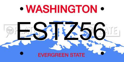 ESTZ56 Washington License Plate